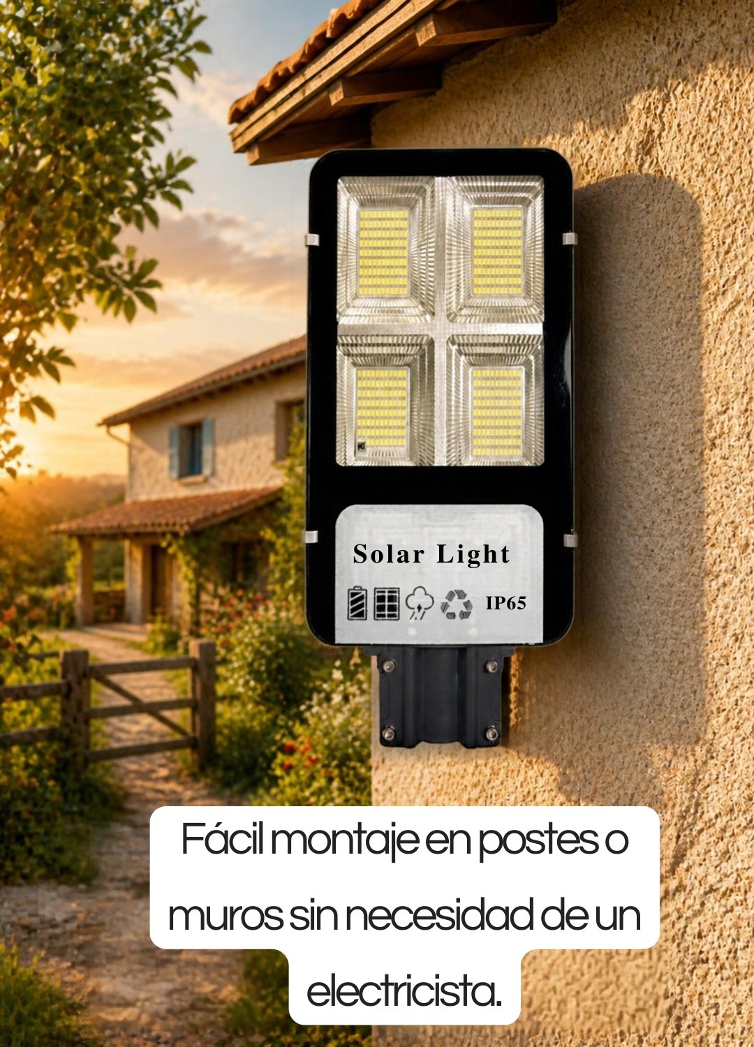 Lámpara Solar LED de Seguridad 450W MLZ-YY-450W con Encendido Automático