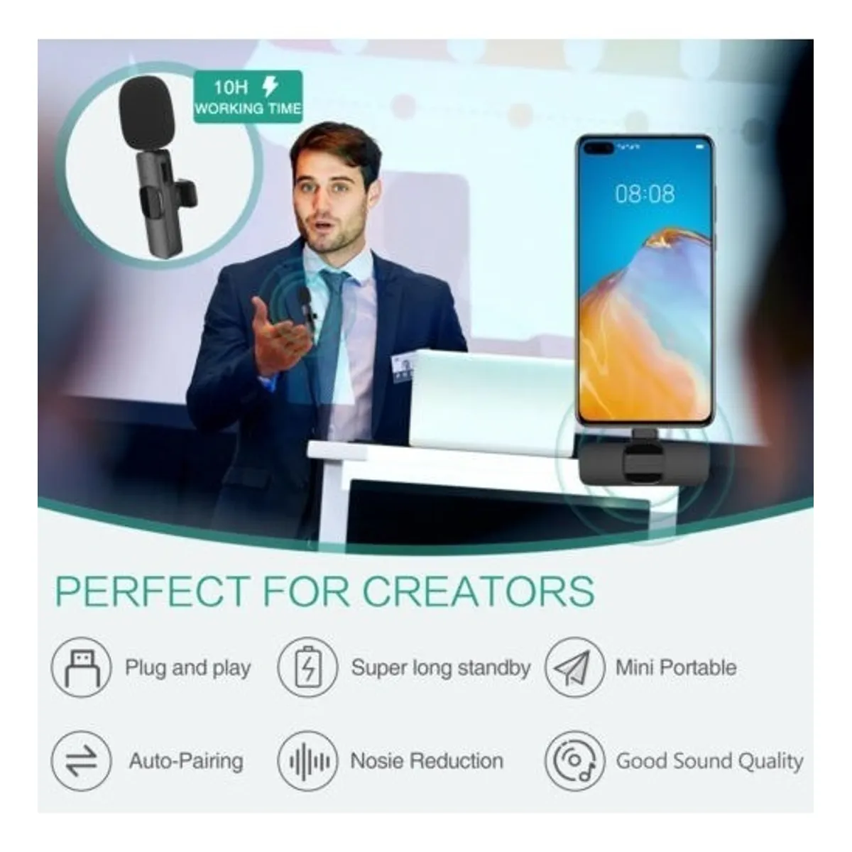 Micrófono Solapa Inalámbrico - Imagen 2